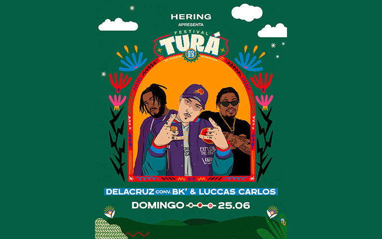Ilustração colorida de Delacruz BK e Luccas Carlos e Festival Turá 2023