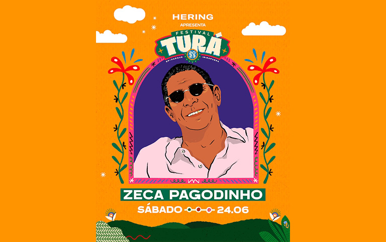Ilustração de Zeca Pagodinho e Festival Turá 2023