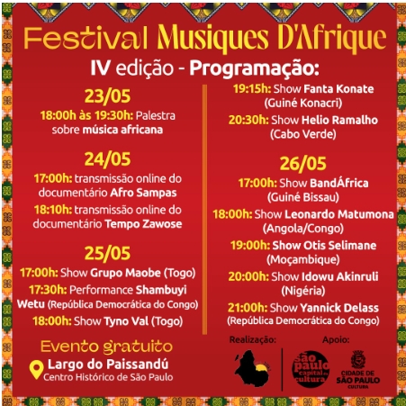 Ilustração colorida do Festival Musiques D'afrique