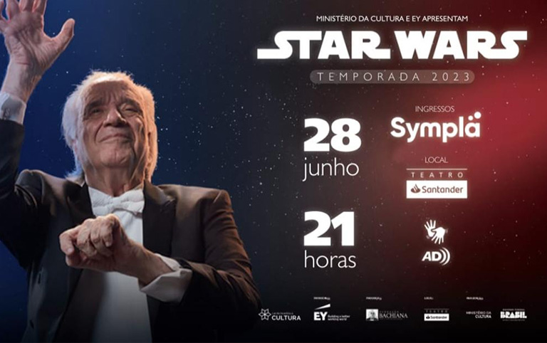 Ilustração colorida de João Carlos Martins - Star Wars - Teatro Santander