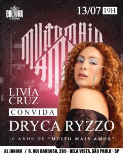 Imagem colorida de Dryca Ryzzo - Lívia Cruz - 10 anos do álbum Muito Mais Amor - Divulgação