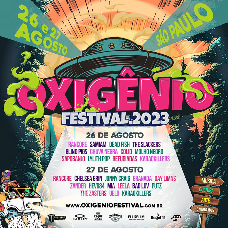 Ilustração colorida de Oxigênio Festival 2023 - Divulgação 