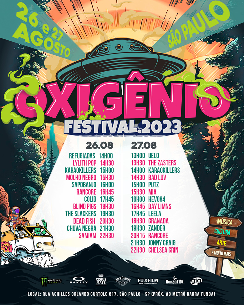 Ilustração colorida de Oxigênio Festival 2023 - Divulgação