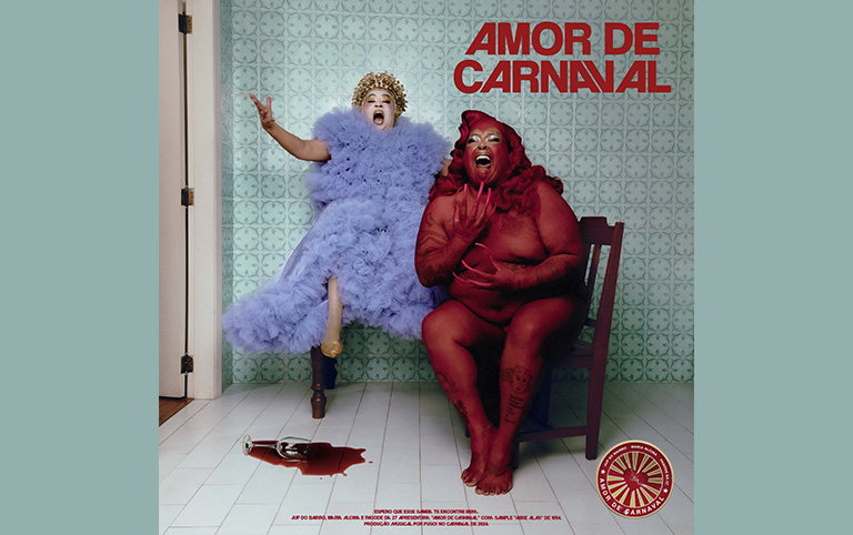 Ilustração colorida do novo single de Jup do Bairro - Amor de Carnaval - Divulgação - Natura Musical