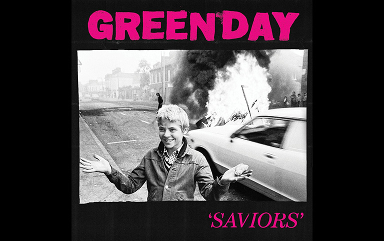Ilustração colorida da capa do disco novo do Green Day - Saviors - Divulgação