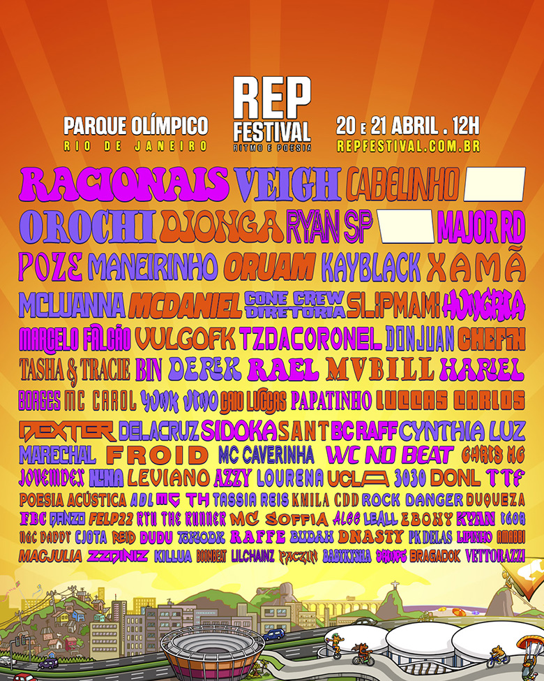 Ilustração colorida de divulgação do Lineup do REP Festival 2024 - Divulgação