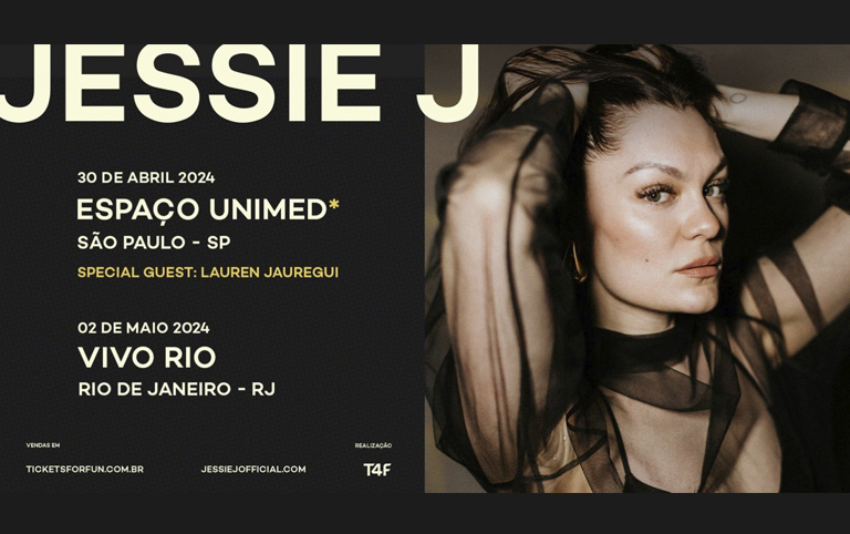 Ilustração de divulgação do show de Jessie J no Espaço Unimed com participação de Lauren Jauregui 