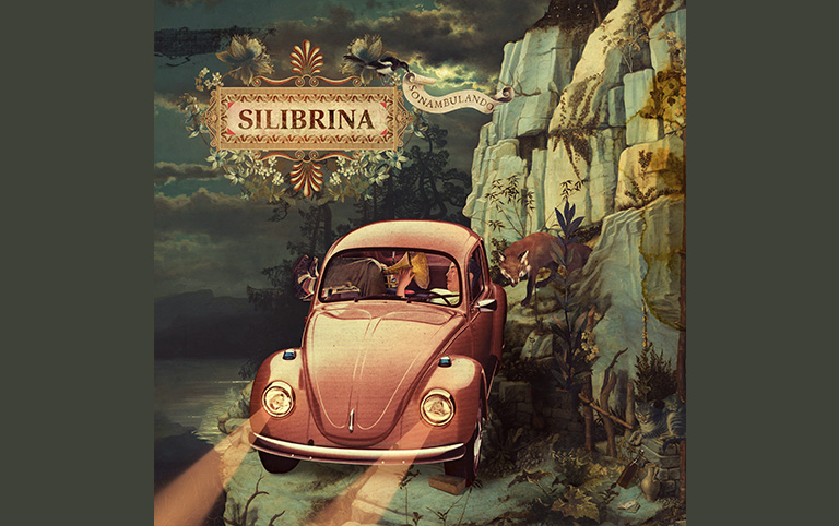 Arte colorida da capa do álbum da banda Silibrina - Sonambulando - divulgação