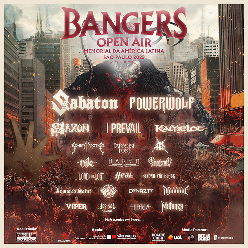 arte colorida com detalhes do festival Bangers Open Air 2025