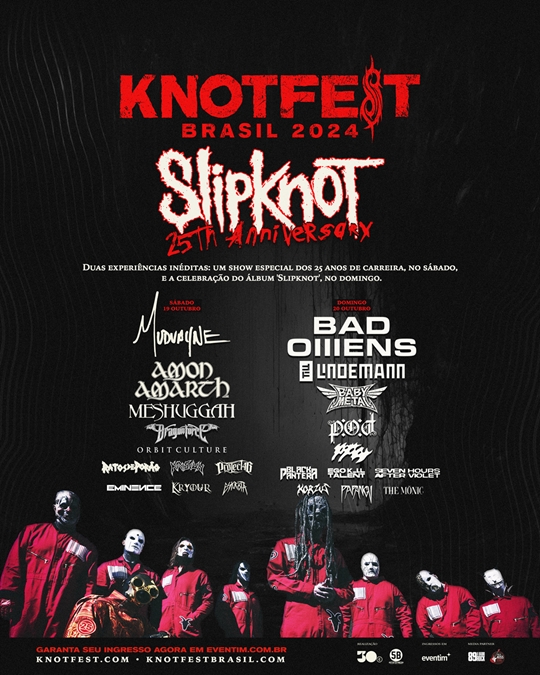 Arte colorida de Knotfest 2024 para anuncio de Seven Hours After Violet